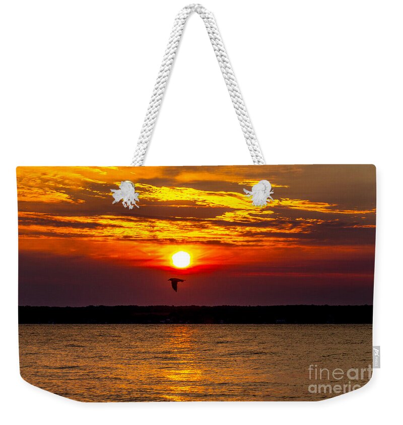 Sunrise Weekender Tote Bag featuring the photograph Redeye Flight by William Norton