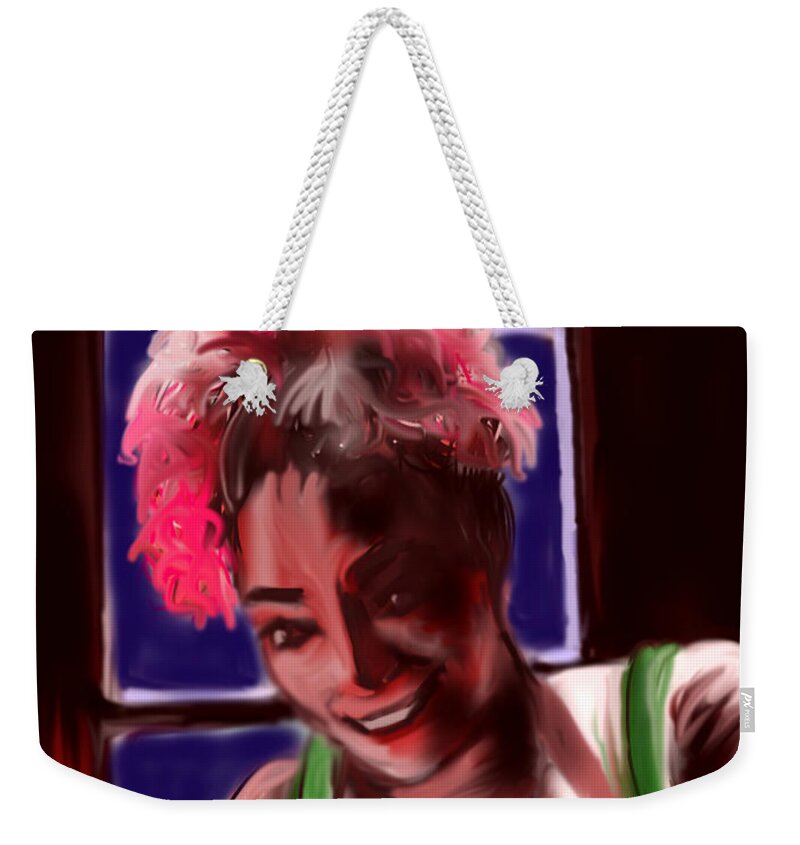 Portrait Weekender Tote Bag featuring the painting Redhead by Jean Pacheco Ravinski