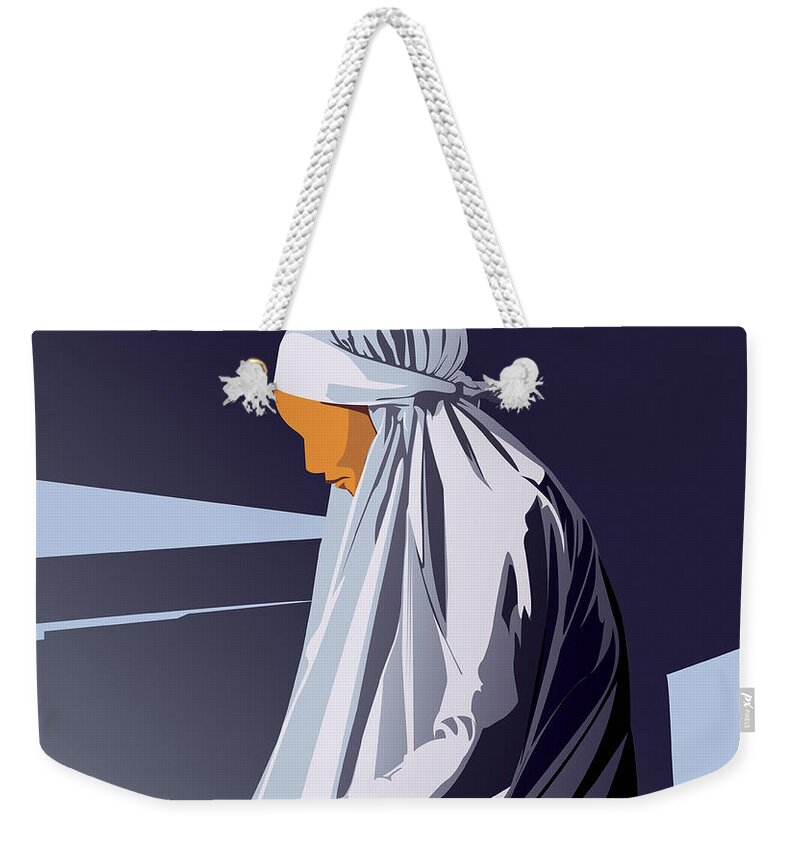 Muslim Weekender Tote Bag featuring the digital art Reflection at Fajr by Scheme Of Things Graphics