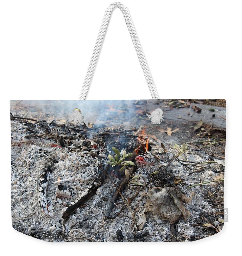  Weekender Tote Bag featuring the photograph Refined by Fire by Elizabeth Harllee