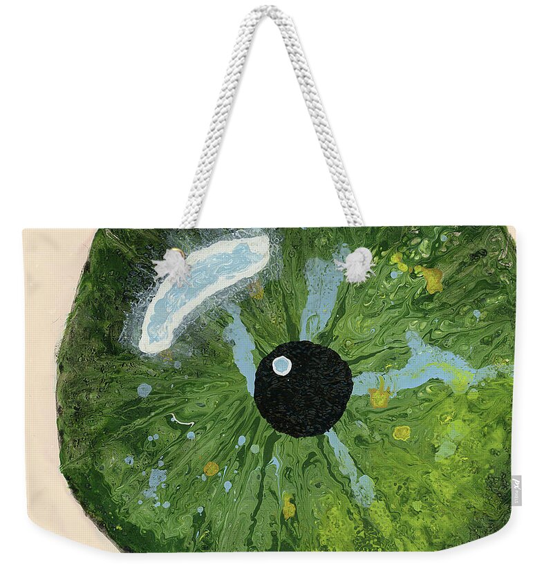 Abstract Weekender Tote Bag featuring the painting Reflected in the Eye of a Child Never Born by Matthew Mezo