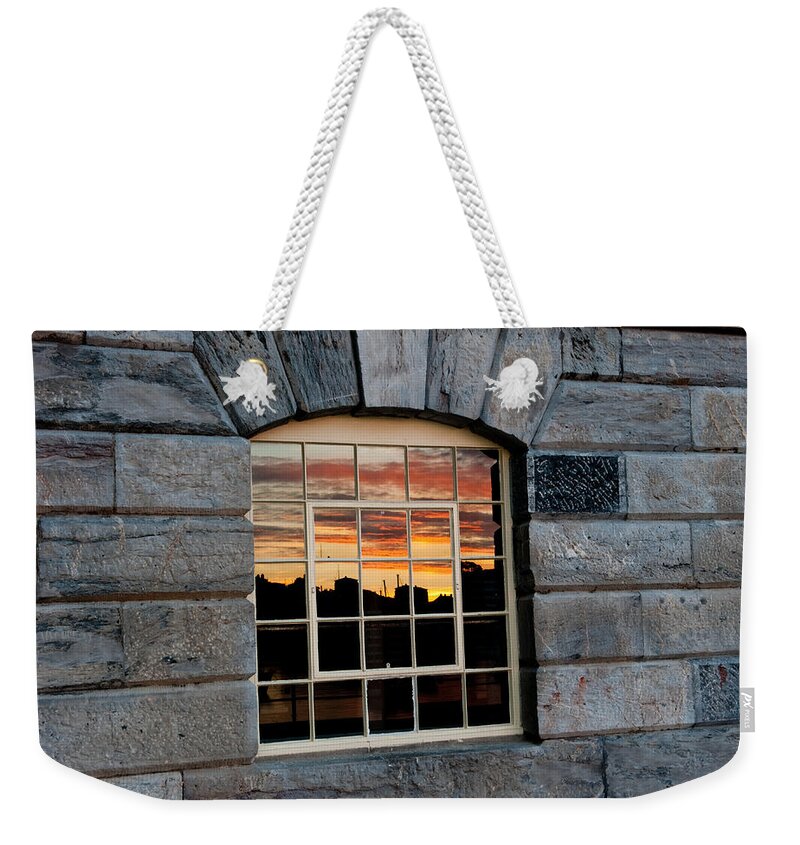 Royal William Yard Weekender Tote Bag featuring the photograph Reflected Sunset Sky by Helen Jackson