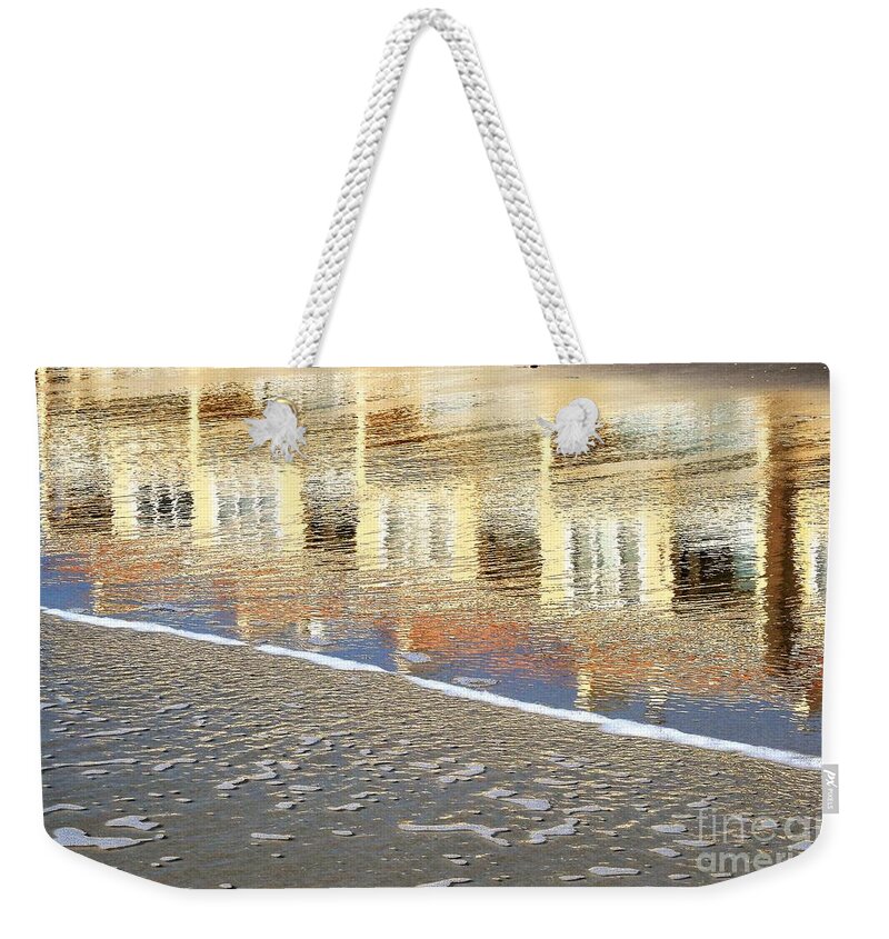 Abstract Weekender Tote Bag featuring the photograph Reflection Of The Seashore by Jan Gelders