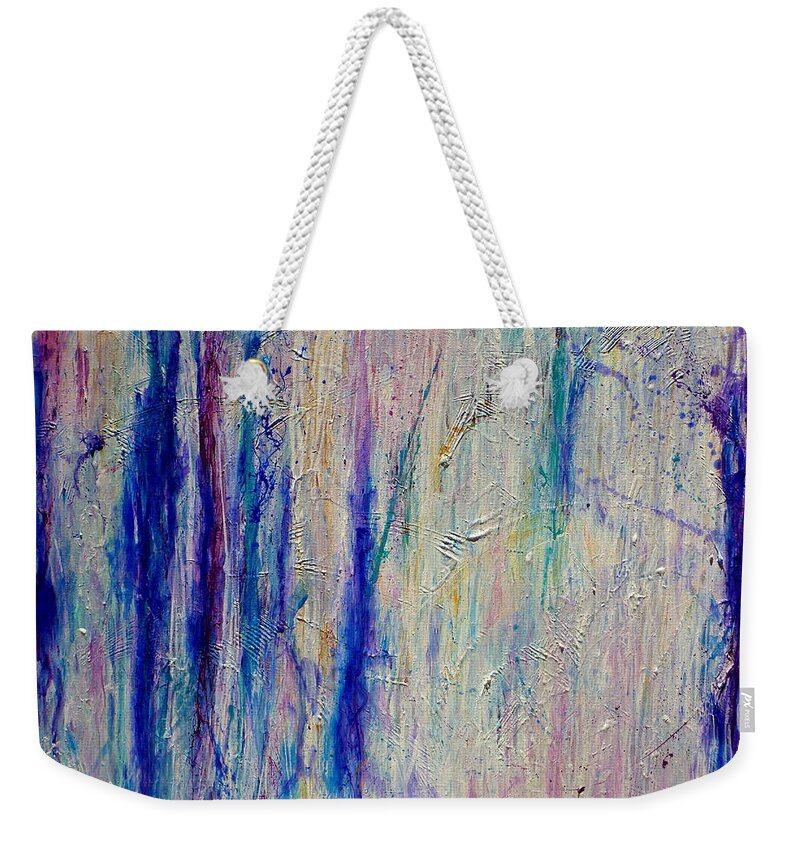 Abstract Painting Weekender Tote Bag featuring the painting Reflections I by Tracy Bonin
