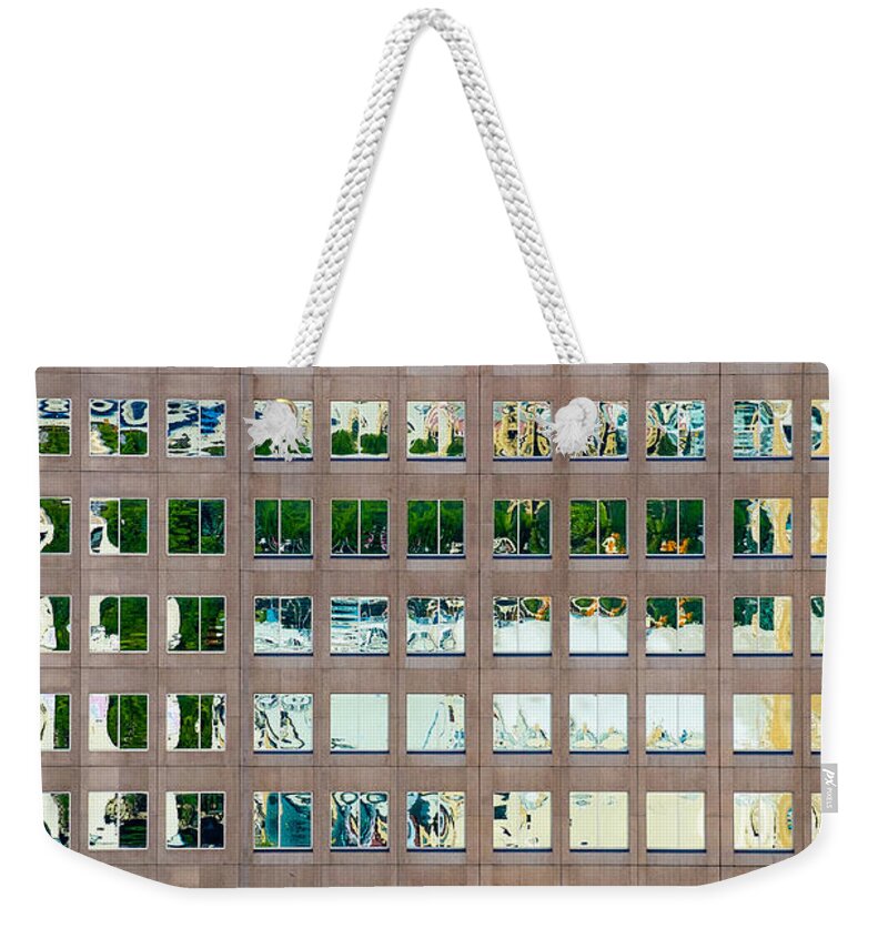 Canada Weekender Tote Bag featuring the photograph Reflections in Windows of Office Building by Bryan Mullennix