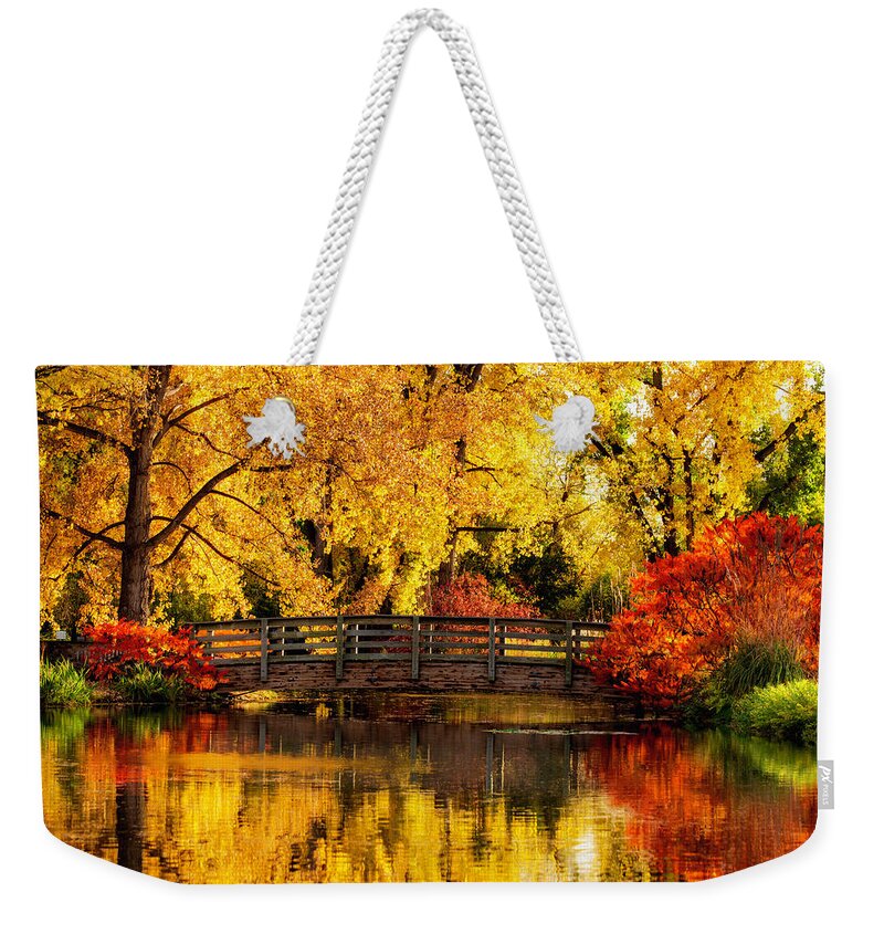 Colorado Weekender Tote Bag featuring the photograph Reflections of Fall by Kristal Kraft