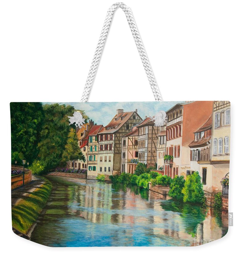 Strasbourg France Art Weekender Tote Bag featuring the painting Reflections Of Strasbourg by Charlotte Blanchard