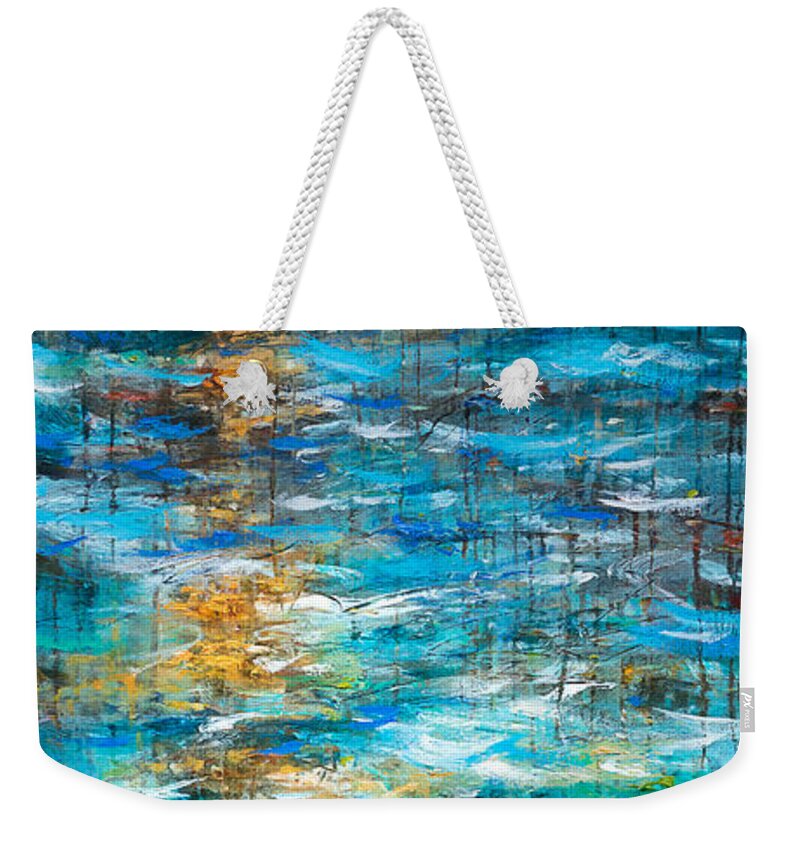 Water Weekender Tote Bag featuring the painting Reflections of Water by Linda Olsen