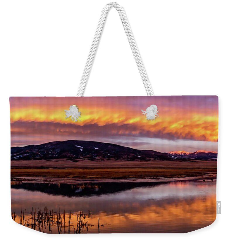 Monte Vista Weekender Tote Bag featuring the photograph Refuge Reflection by Chuck Rasco Photography