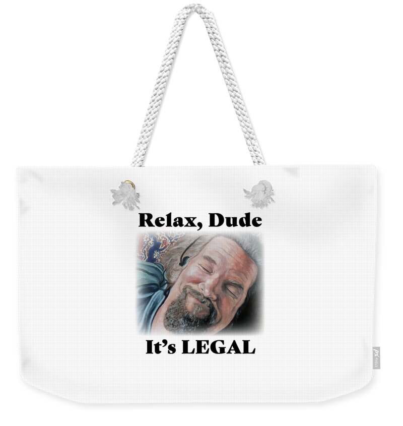 Dude Weekender Tote Bag featuring the painting Relax, Dude by Tom Roderick