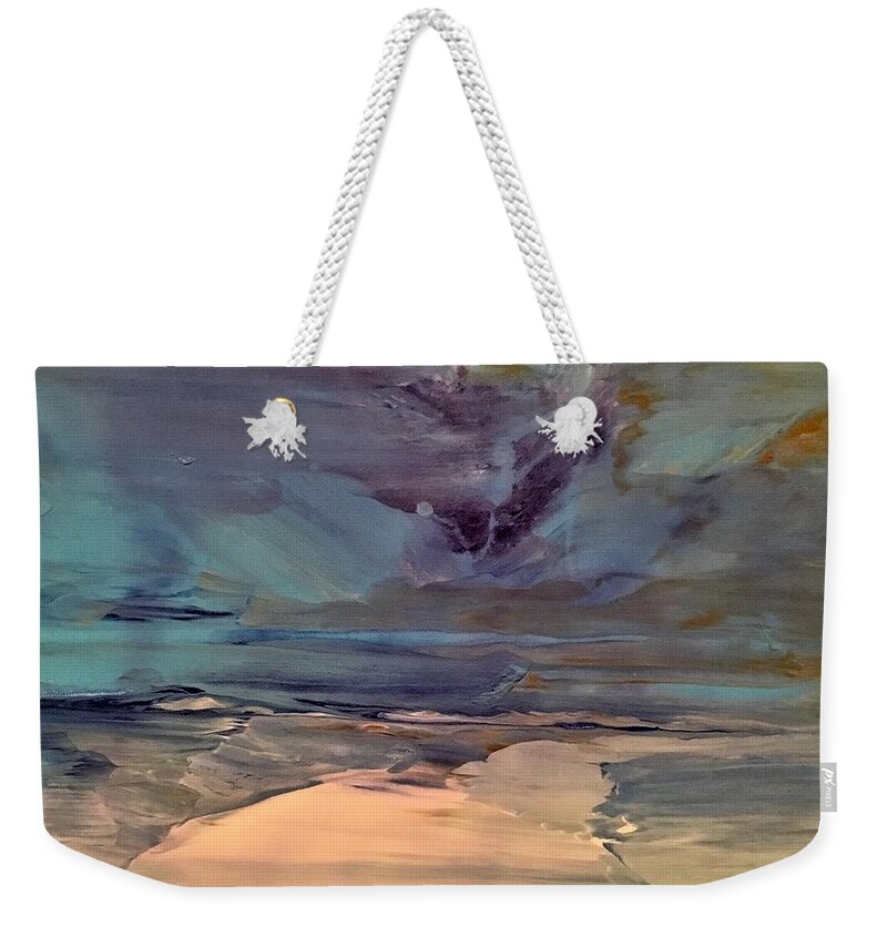 Abstract Weekender Tote Bag featuring the painting Relentless by Soraya Silvestri