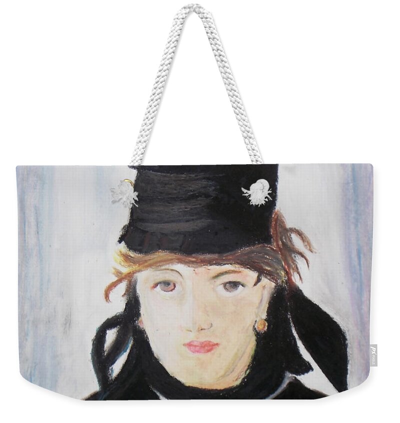 Copy Weekender Tote Bag featuring the pastel Remake Portrait of Berthe Morisot by Keshava Shukla
