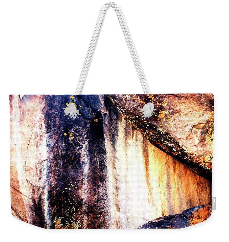 Rockface Weekender Tote Bag featuring the photograph Renegade Canyon 1 by Jessica Levant