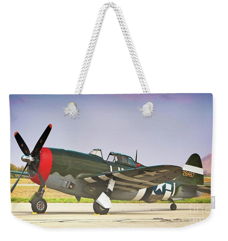 Aircraft Weekender Tote Bag featuring the photograph Republic P-47 Thunderbolt Razorback by Gus McCrea