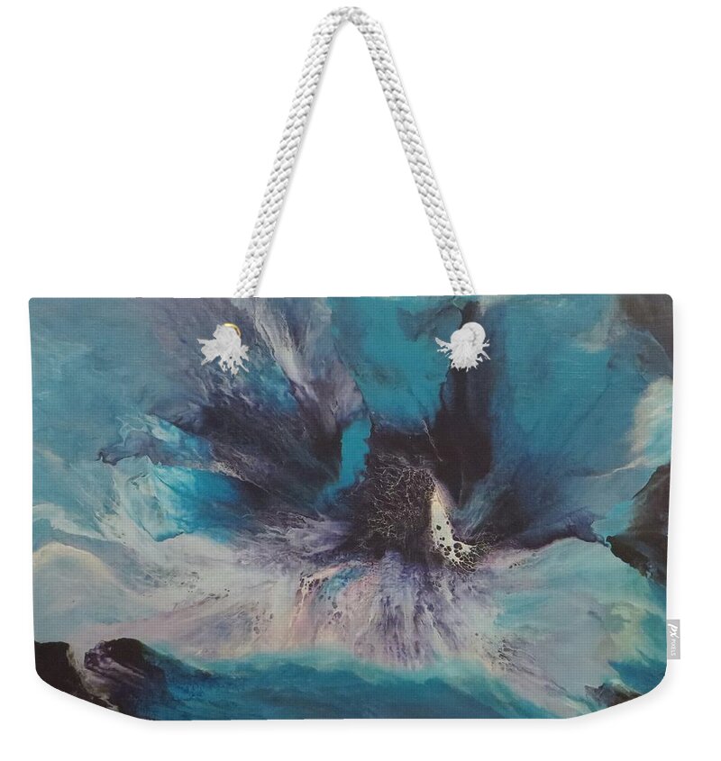 Abstract Weekender Tote Bag featuring the painting Resolve by Soraya Silvestri