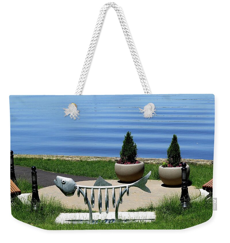 Delaware River Weekender Tote Bag featuring the photograph Rest Stop by Linda Stern