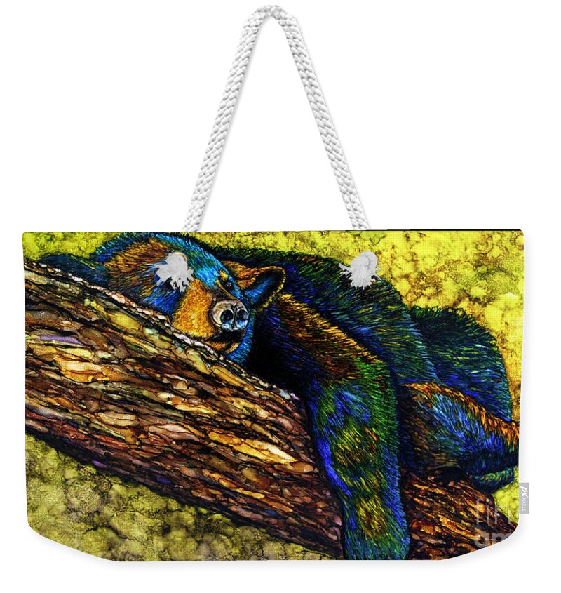 Alcohol Ink Weekender Tote Bag featuring the painting Resting by Jan Killian