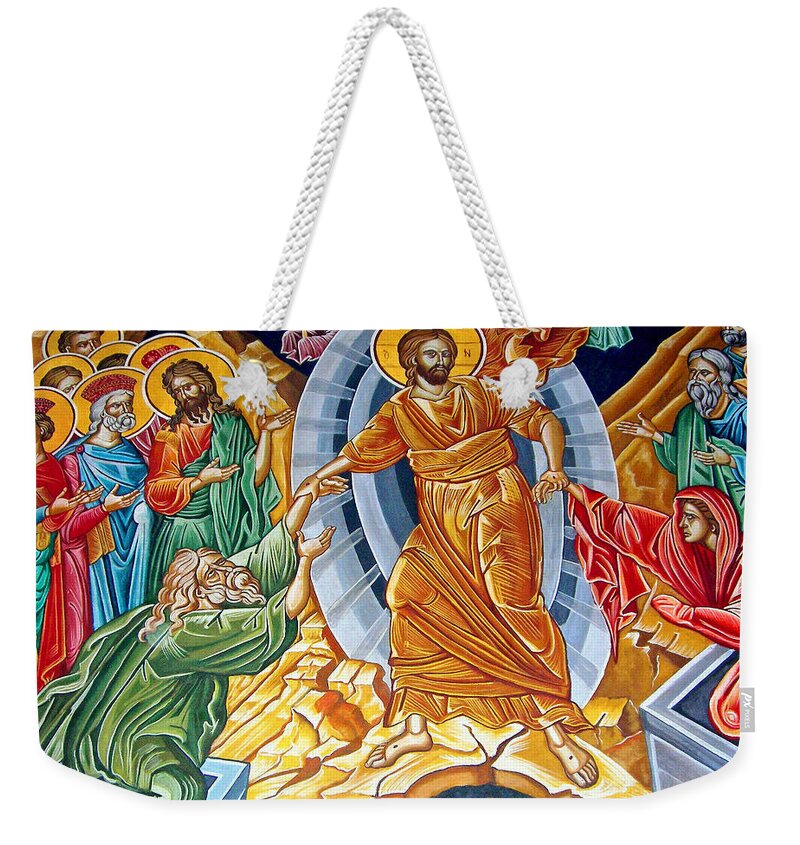 Resurrection Of Christ Weekender Tote Bag featuring the painting Resurrection to Heaven by Munir Alawi