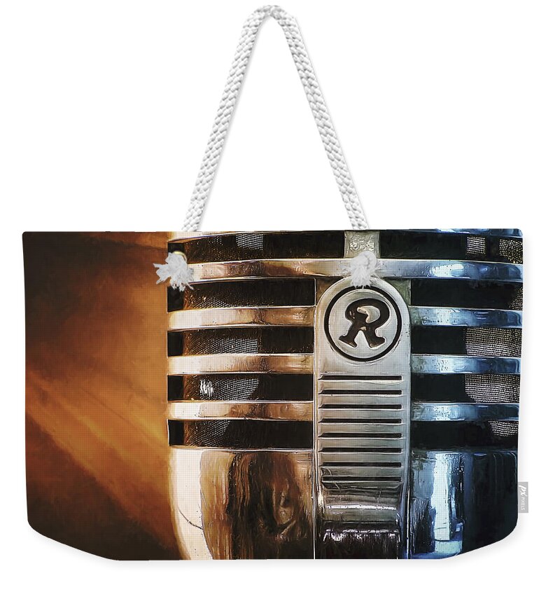 Mic Weekender Tote Bag featuring the photograph Retro Microphone by Scott Norris