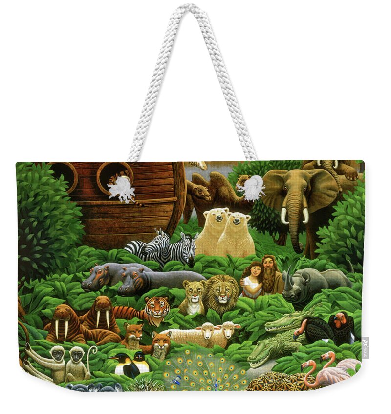 Noah's Ark Weekender Tote Bag featuring the painting Return of the Ark by Chris Miles