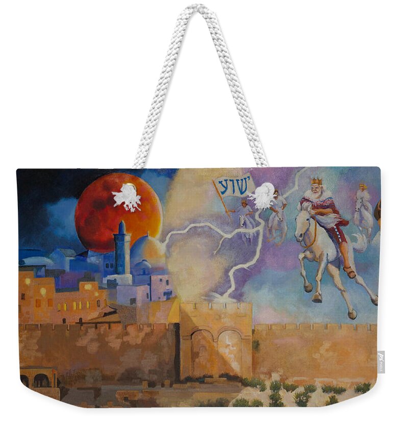 Jesus Weekender Tote Bag featuring the painting Return of the King by Susan McNally