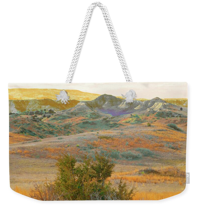North Dakota Weekender Tote Bag featuring the photograph Reverie on the Western Edge by Cris Fulton