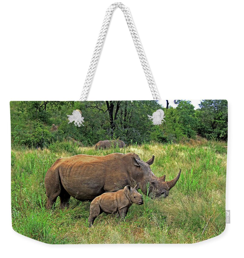Rhinoceros Weekender Tote Bag featuring the photograph Rhinoceros by Richard Krebs