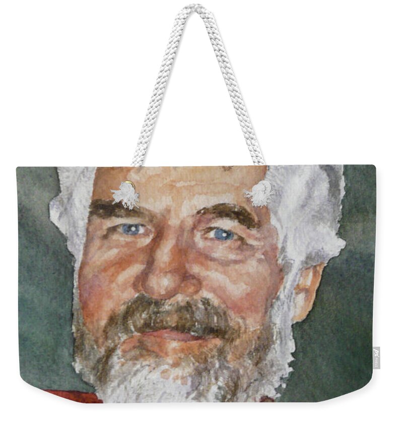 Portrait Of Man With Beard Painting Weekender Tote Bag featuring the painting Rick by Anne Gifford