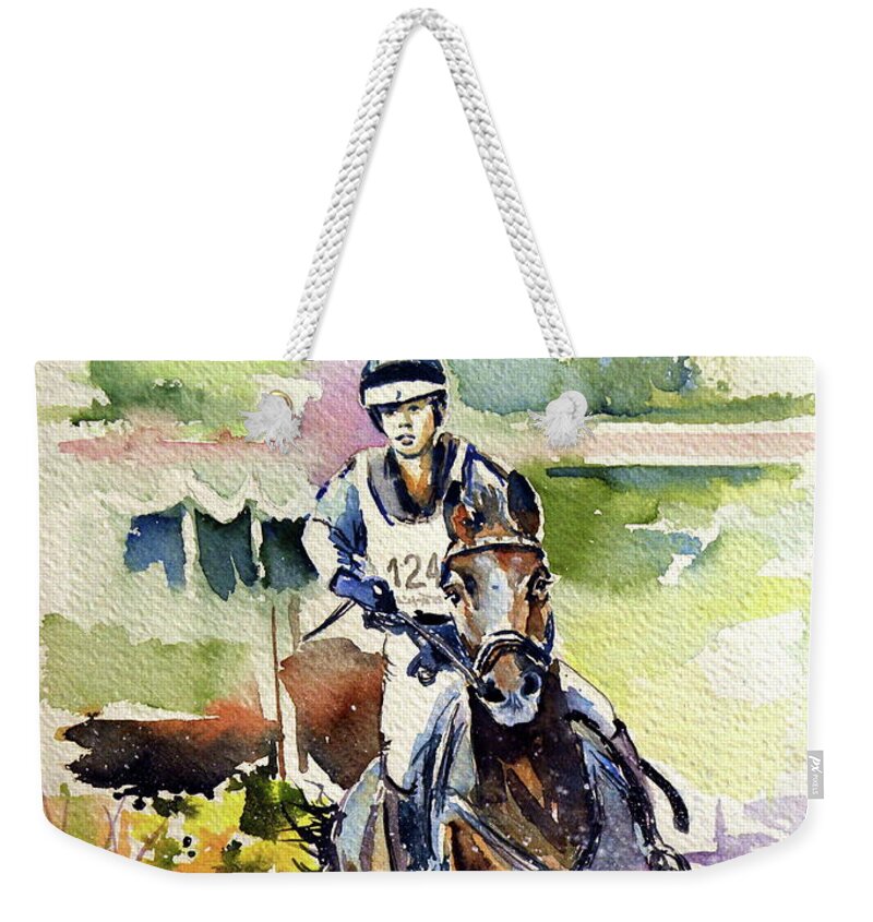 Rider Weekender Tote Bag featuring the painting Rider II by Kovacs Anna Brigitta