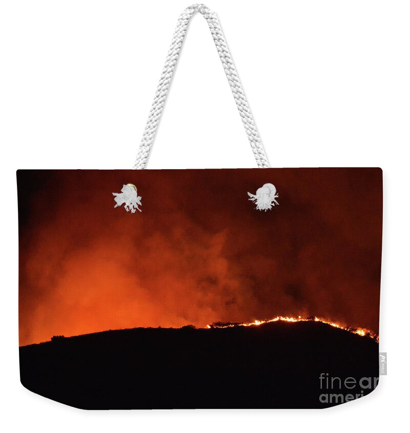 Fire Weekender Tote Bag featuring the photograph Ridge On Fire by Dan Holm