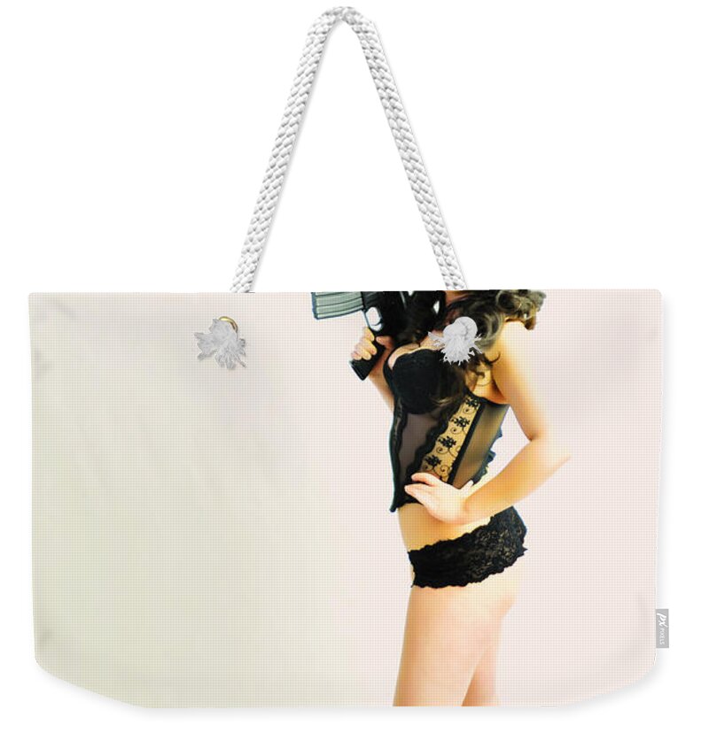 Glamour Photographs Weekender Tote Bag featuring the photograph Riding a Colt by Robert WK Clark
