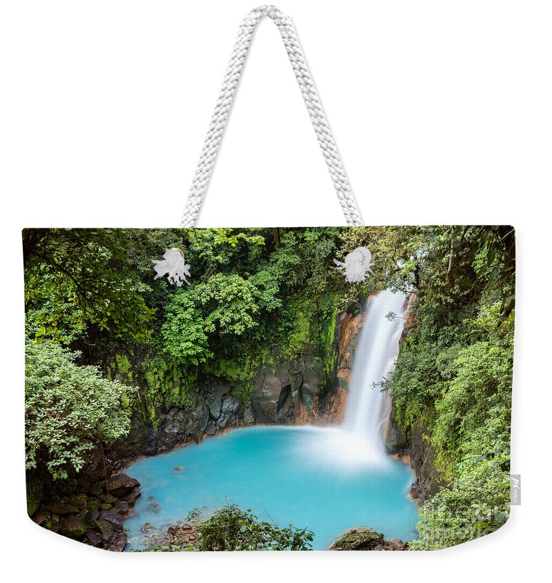 Landscape Weekender Tote Bag featuring the photograph Rio Celeste waterfall - Costa Rica by Matteo Colombo