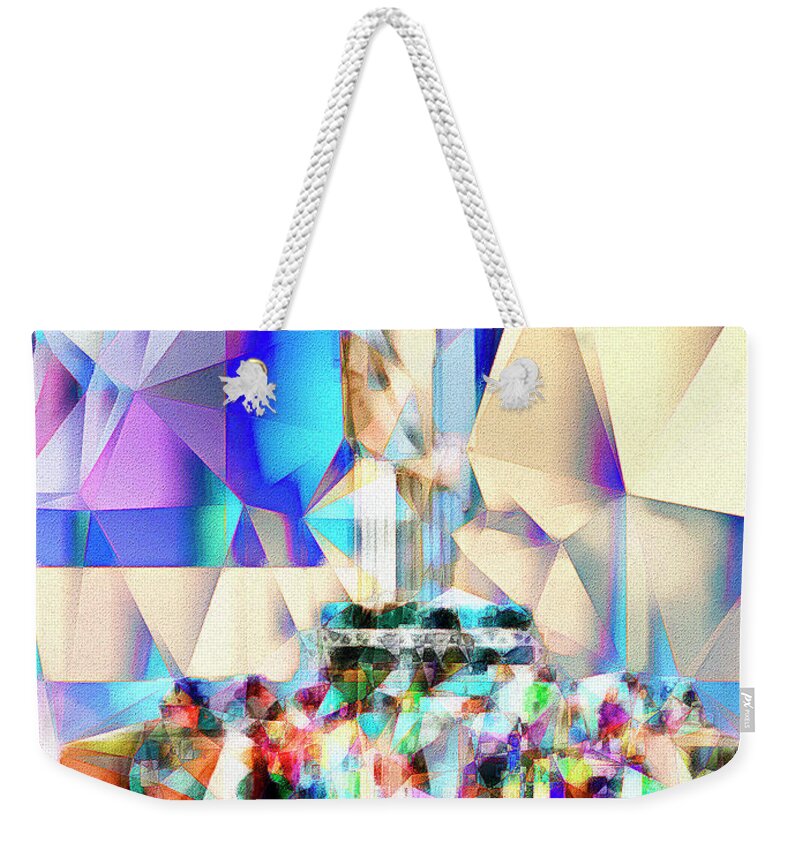 Wingsdomain Weekender Tote Bag featuring the photograph Rio Christ The Redeemer in Abstract Cubism 20170327 by Wingsdomain Art and Photography