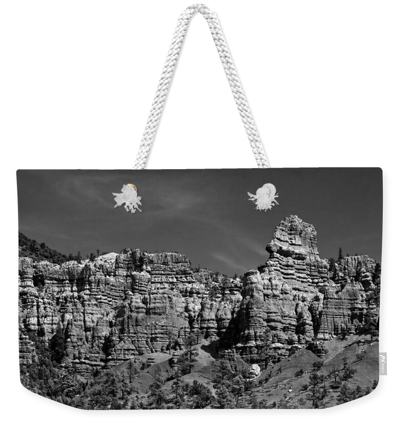 Canyon Weekender Tote Bag featuring the photograph Rippled Walls B-W by Christopher Holmes