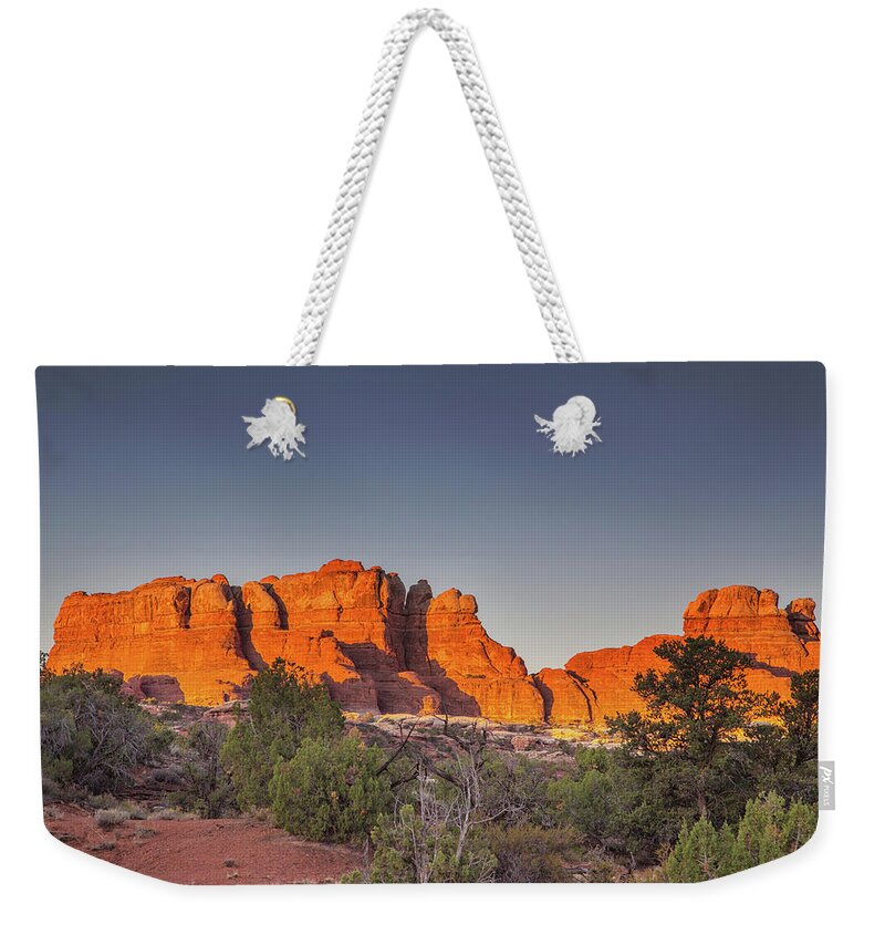 Canyonlands Backpacking Weekender Tote Bag featuring the photograph Rise and shine by Kunal Mehra