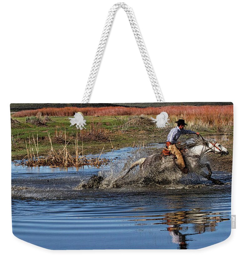 Colorado Weekender Tote Bag featuring the photograph River Crossing by Kristal Kraft