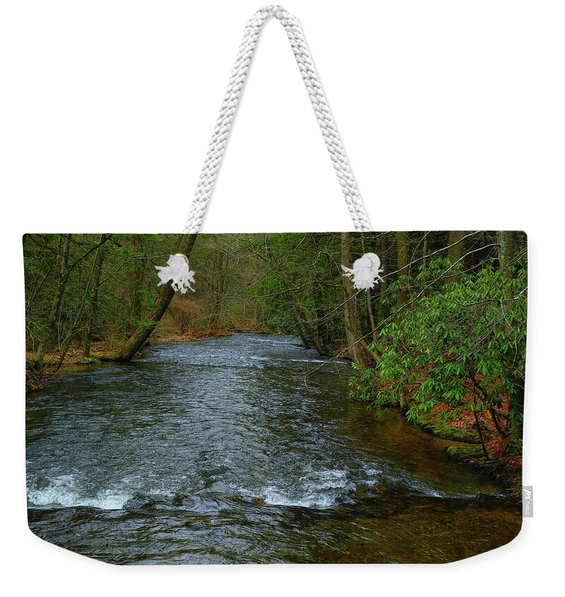 River In Caledonia State Park Along The At Weekender Tote Bag featuring the photograph River in Caledonia State Park Along the AT by Raymond Salani III