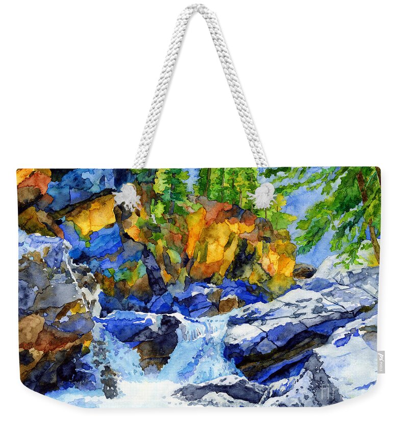 River Weekender Tote Bag featuring the painting River Pool by Hailey E Herrera