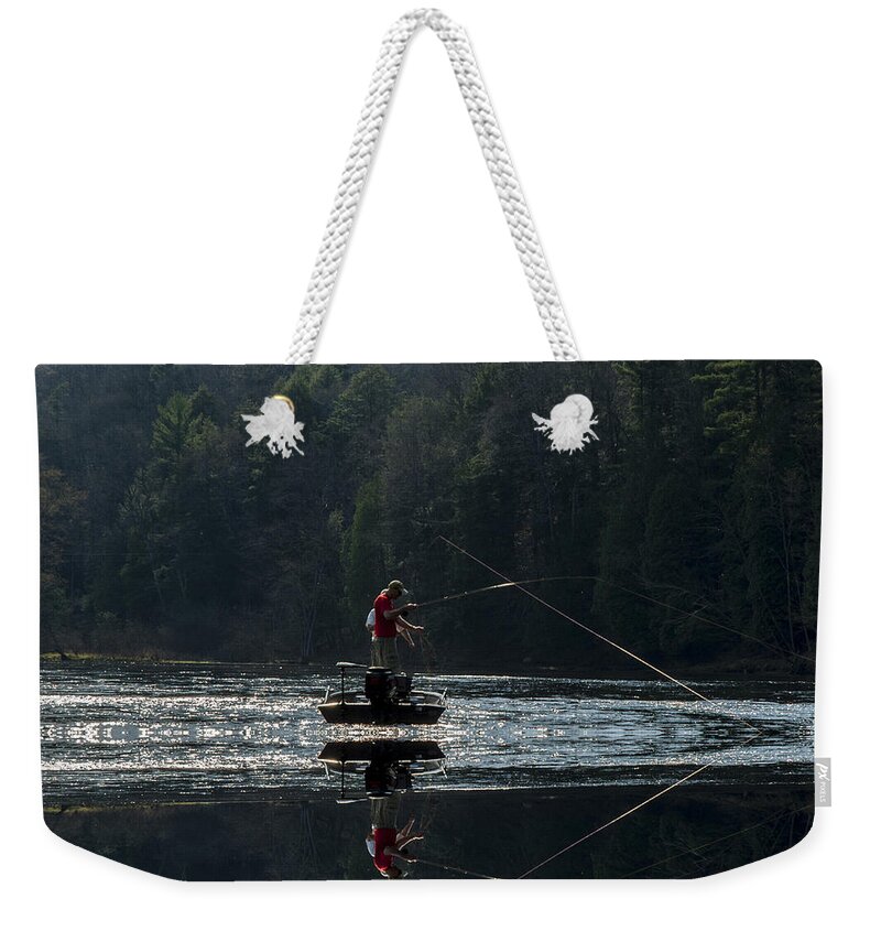 Fishing Weekender Tote Bag featuring the photograph River Run by Kevin Cable