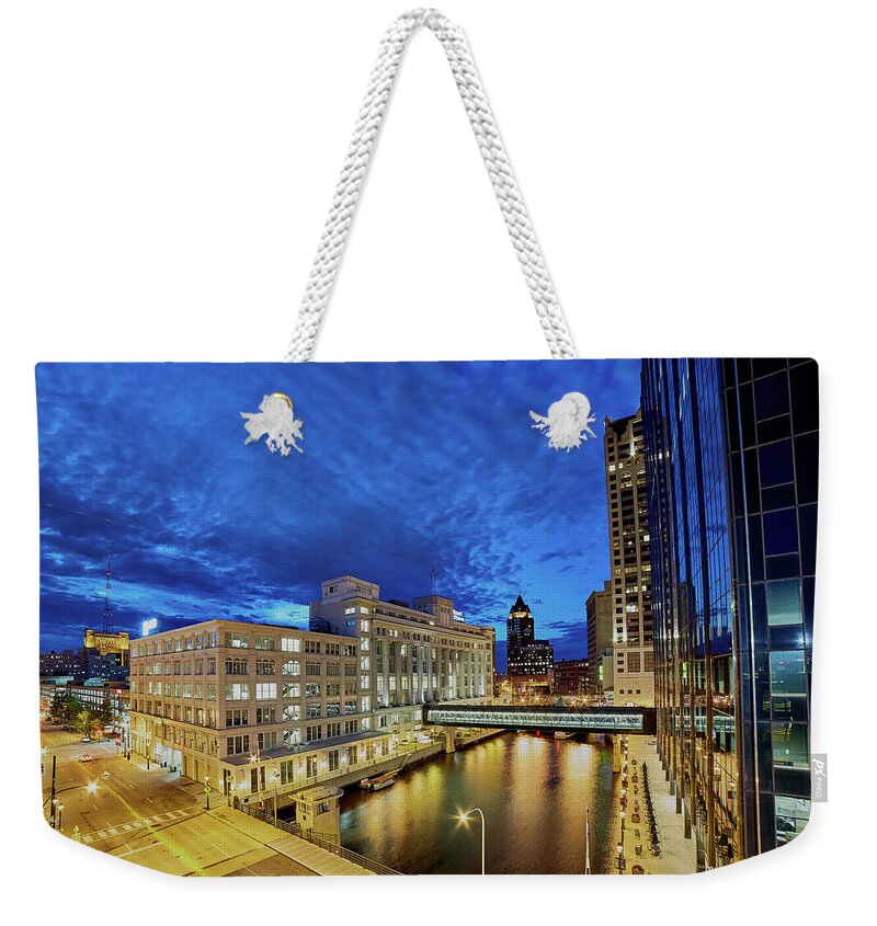 Www.cjschmit.com Weekender Tote Bag featuring the photograph River View by CJ Schmit