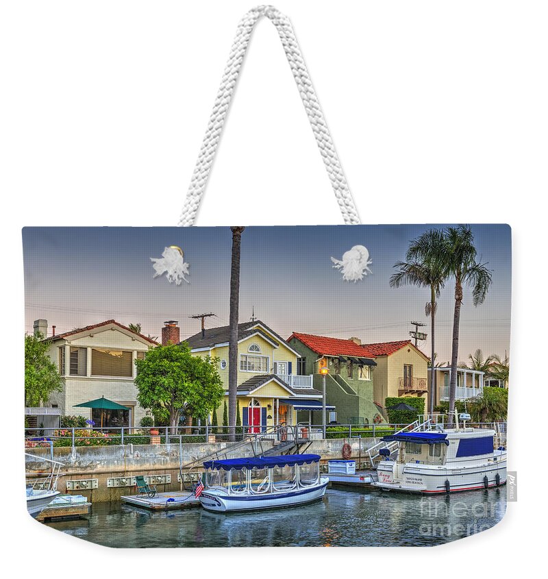 Naples Canals Weekender Tote Bag featuring the photograph Rivo Alto Canal Boats by David Zanzinger