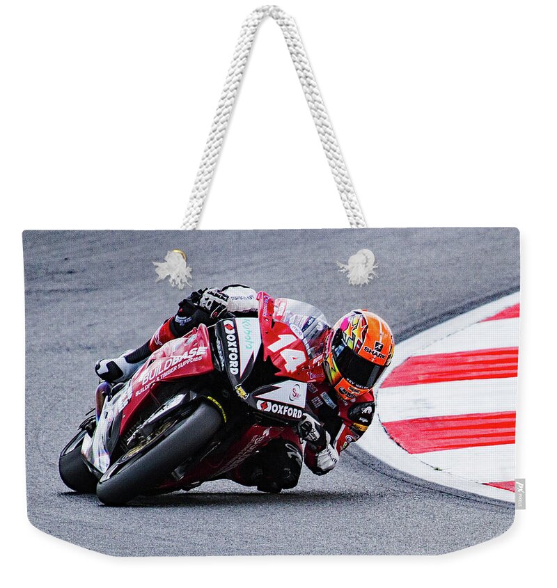 Sports Bike Images Weekender Tote Bag featuring the photograph Road Racer - Number 14 by Ed James
