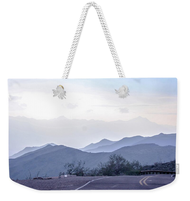 Mountain Weekender Tote Bag featuring the digital art Road to Nowhere by Darrell Foster