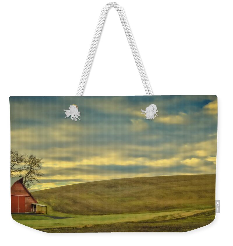 Farm Weekender Tote Bag featuring the photograph Roadside Barn by Don Schwartz