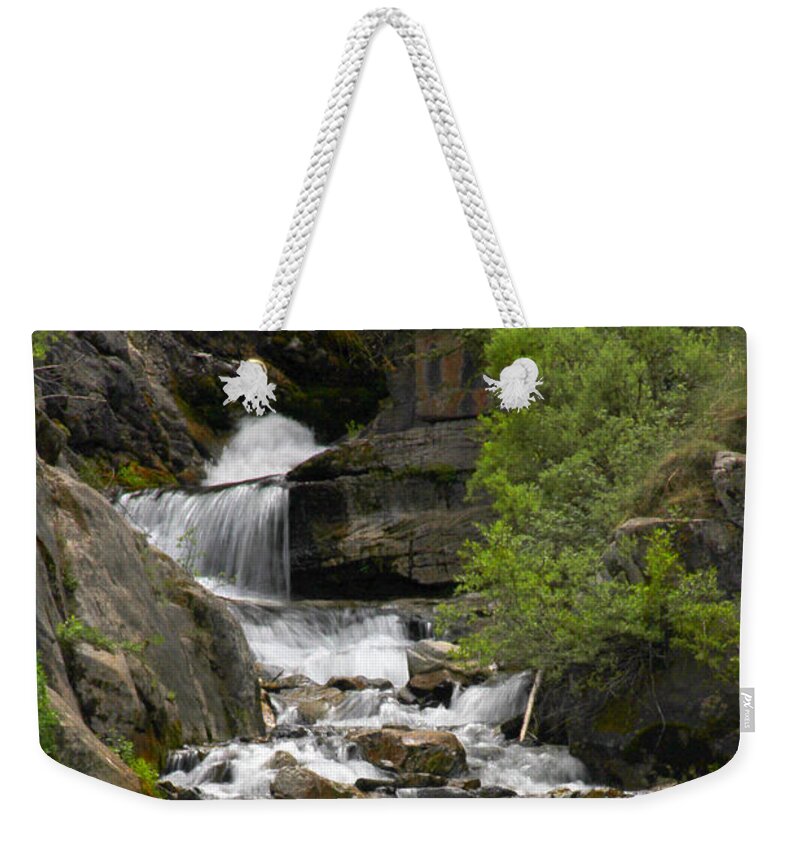 Roadside Stream Weekender Tote Bag featuring the photograph Roadside Mountain Stream by Mike McGlothlen