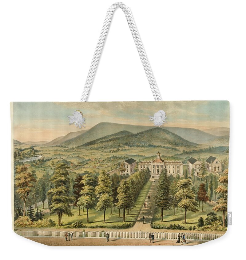 Art Weekender Tote Bag featuring the painting Roanoke College, Salem, Virginia by Mountain Dreams
