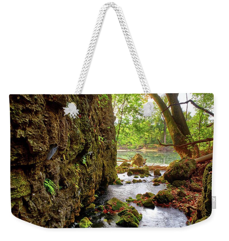 River Weekender Tote Bag featuring the photograph Roaring Spring by Robert Charity