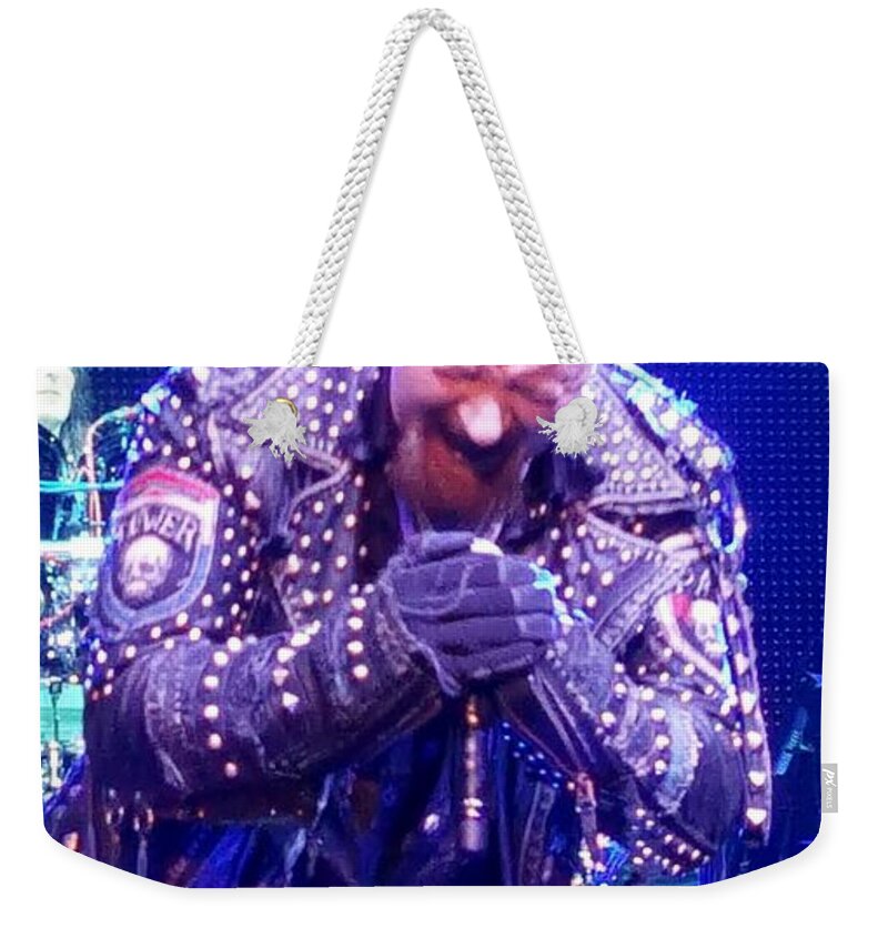 Judas Priest Weekender Tote Bag featuring the photograph Rob Halford 3 by Rob Hans