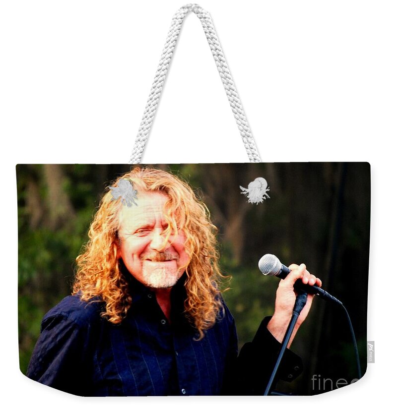Music Weekender Tote Bag featuring the photograph Robert Plant by Angela Murray