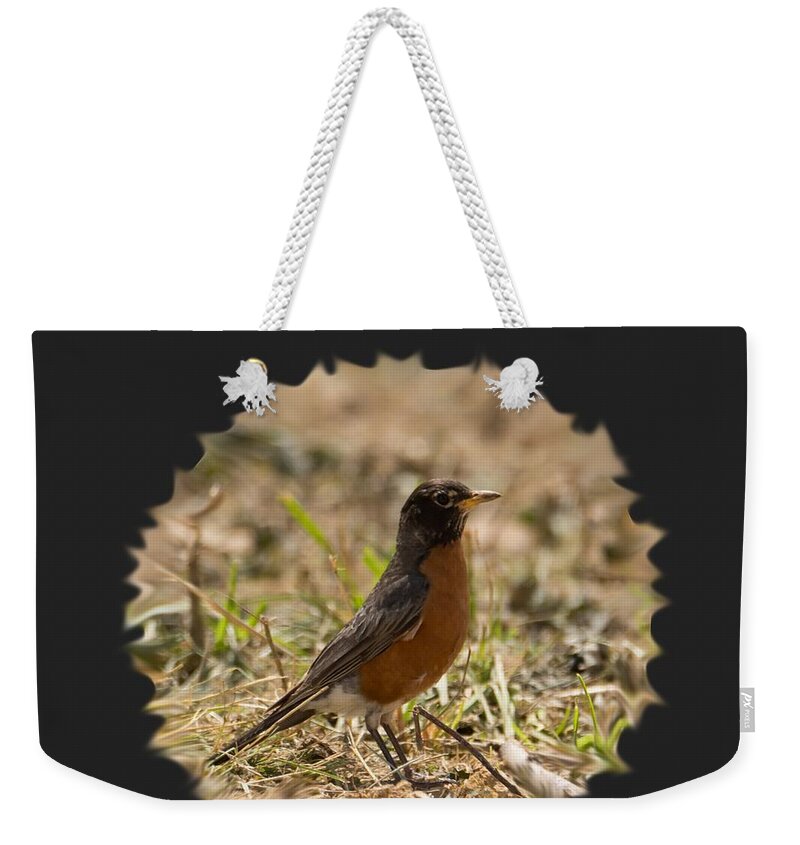 Robin Weekender Tote Bag featuring the photograph Robin by Holden The Moment